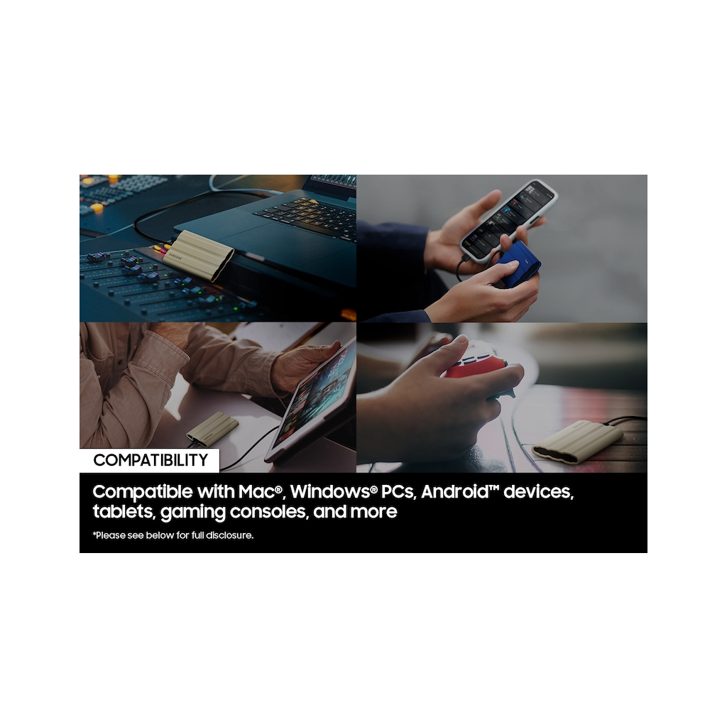 Накопитель SSD USB 3.2 2TB T7 Shield Samsung (MU-PE2T0K/WW) - 1