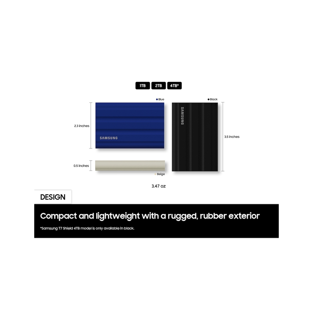 Накопитель SSD USB 3.2 2TB T7 Shield Samsung (MU-PE2T0K/WW) - 2