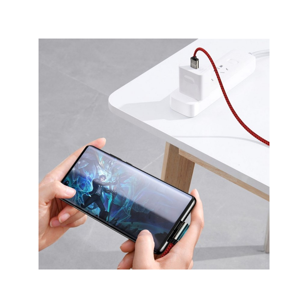 Дата кабель USB 3.1 AM to Type-C 2.0m CATCS 66W 90 Legend Series Elbow Red Baseus (CACS000509) - 1