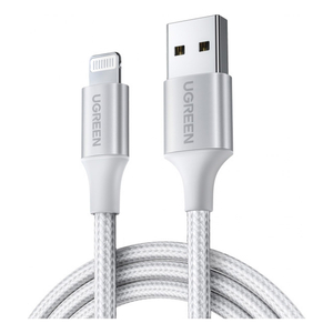 Дата кабель USB 2.0 AM to Lightning 1.0m US199 2.4A Silver Ugreen (60161)
