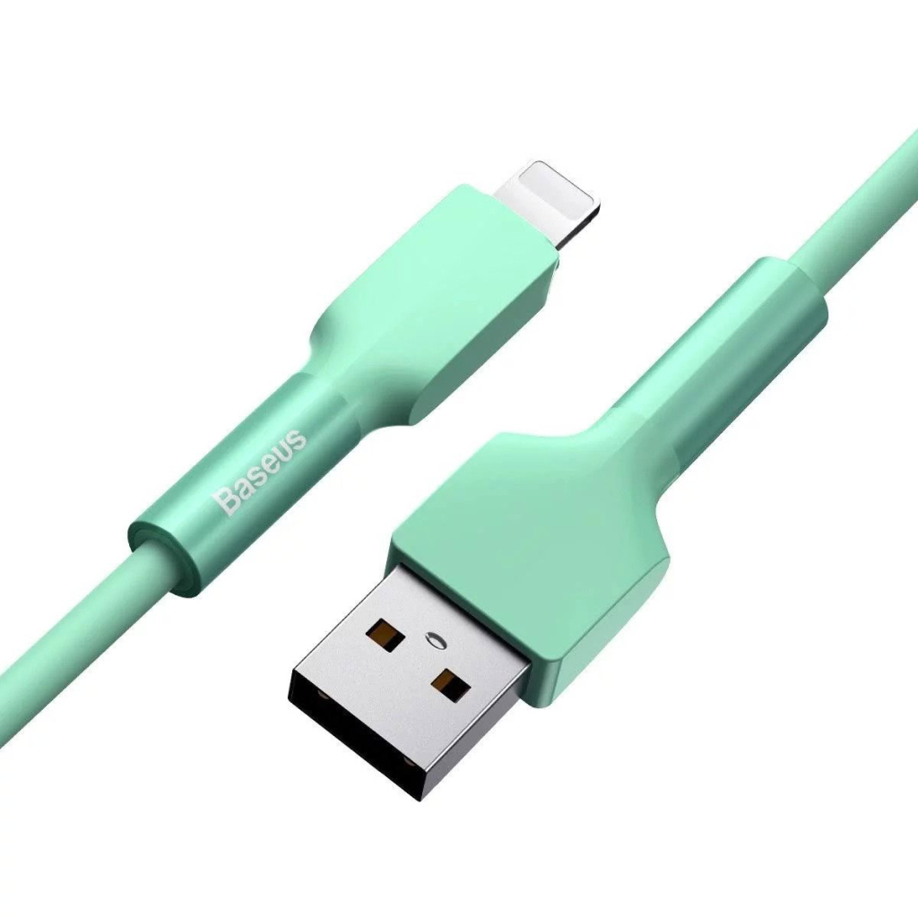 Дата кабель USB 3.1 AM to Lightning 1.0m CALDC 2.4A Silica gel Green Baseus (CALGJ-06) - 1
