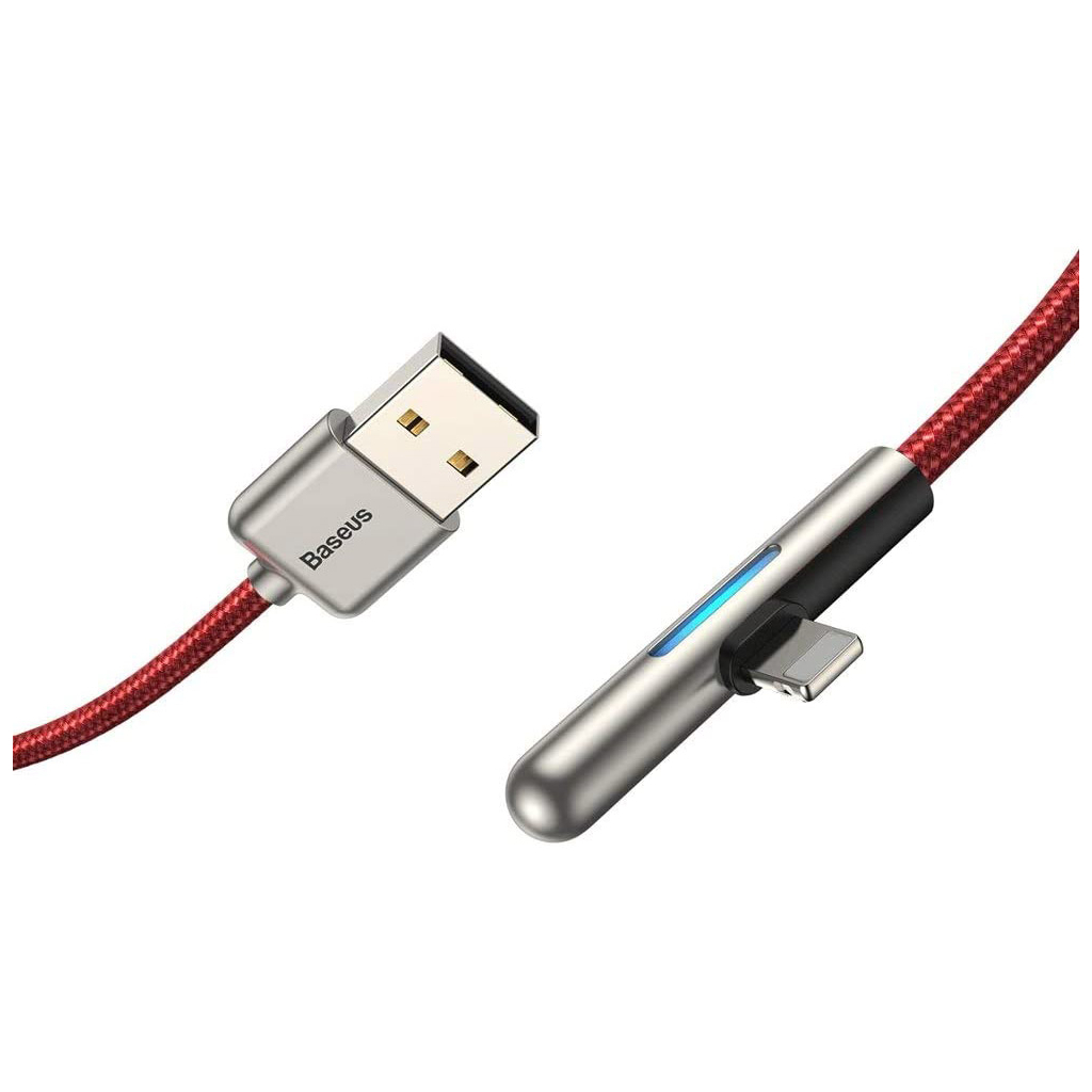 Дата кабель USB 3.1 AM to Lightning 2.0m CAL7C 1.5A 90 Red Baseus (CAL7C-B09) - 1