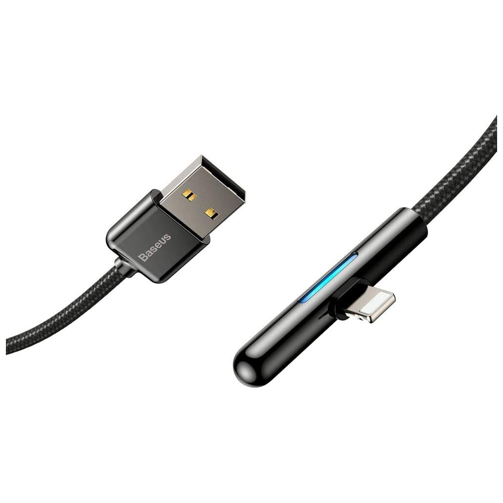 Дата кабель USB 3.1 AM to Lightning 2.0m CAL7C 1.5A 90 Black Baseus (CAL7C-B01) - 1