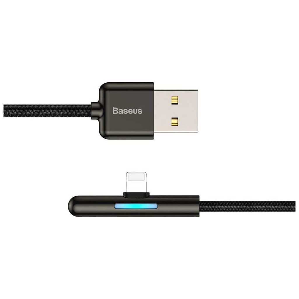 Дата кабель USB 3.1 AM to Lightning 2.0m CAL7C 1.5A 90 Black Baseus (CAL7C-B01) - 2