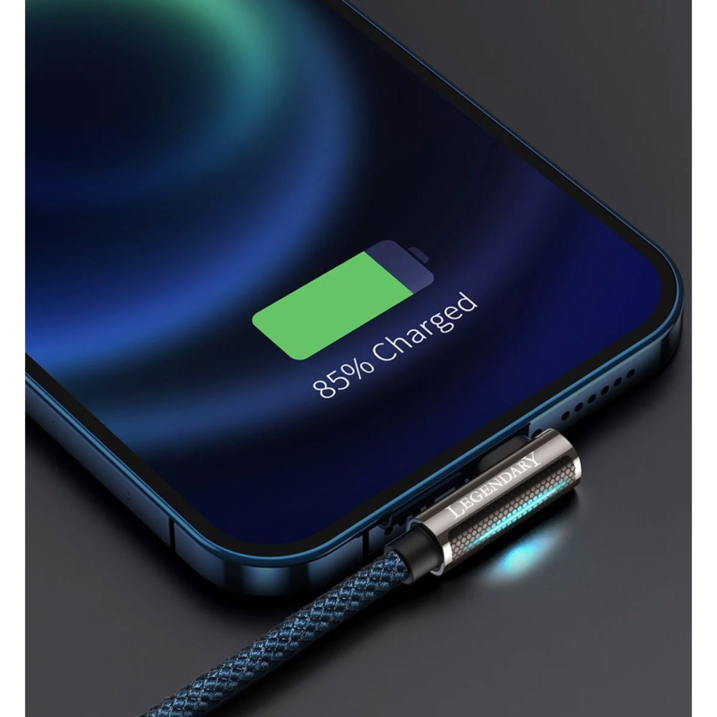 Дата кабель USB 3.1 AM to Type-C 1.0m CATCS 66W 90 Legend Series Elbow Blue Baseus (CACS000403) - 7