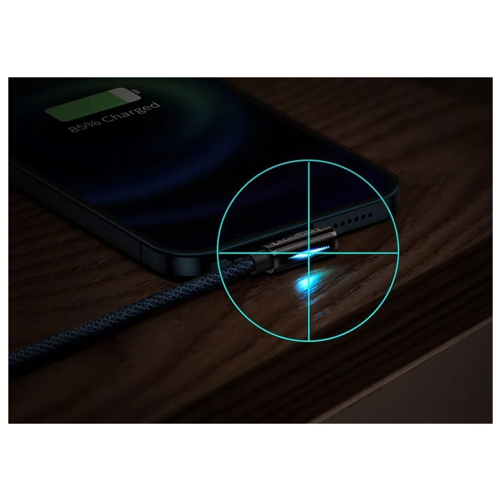 Дата кабель USB 3.1 AM to Type-C 1.0m CATCS 66W 90 Legend Series Elbow Blue Baseus (CACS000403) - 8