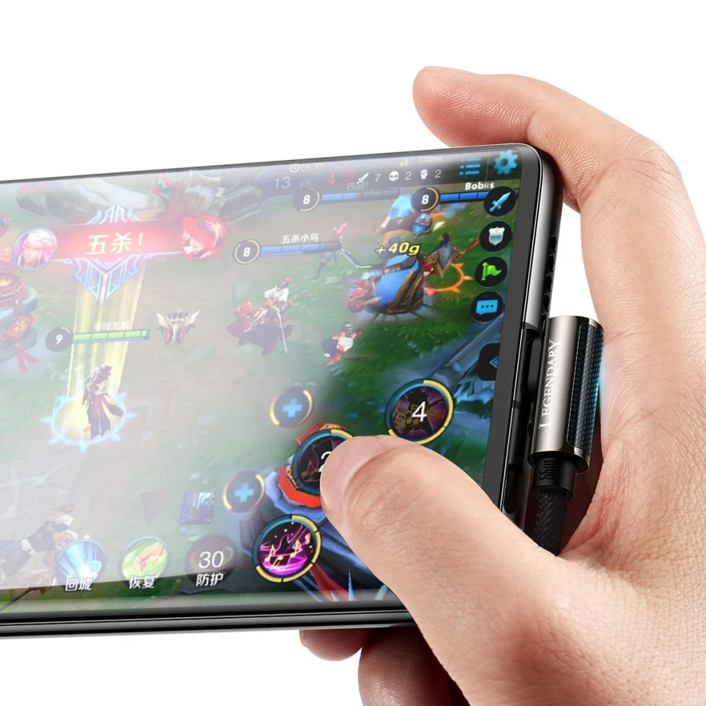 Дата кабель USB 3.1 AM to Type-C 1.0m CATCS 66W 90 Legend Series Elbow Black Baseus (CATCS-B01) - 6