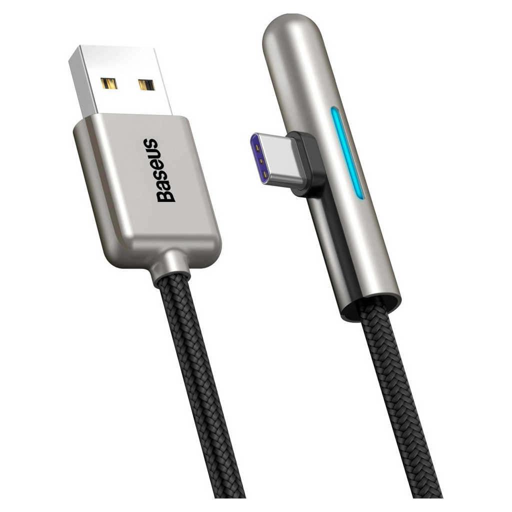 Дата кабель USB 3.1 AM to Type-C 2.0m CAT7C 40W 90 Black Baseus (CAT7C-C01) - 1