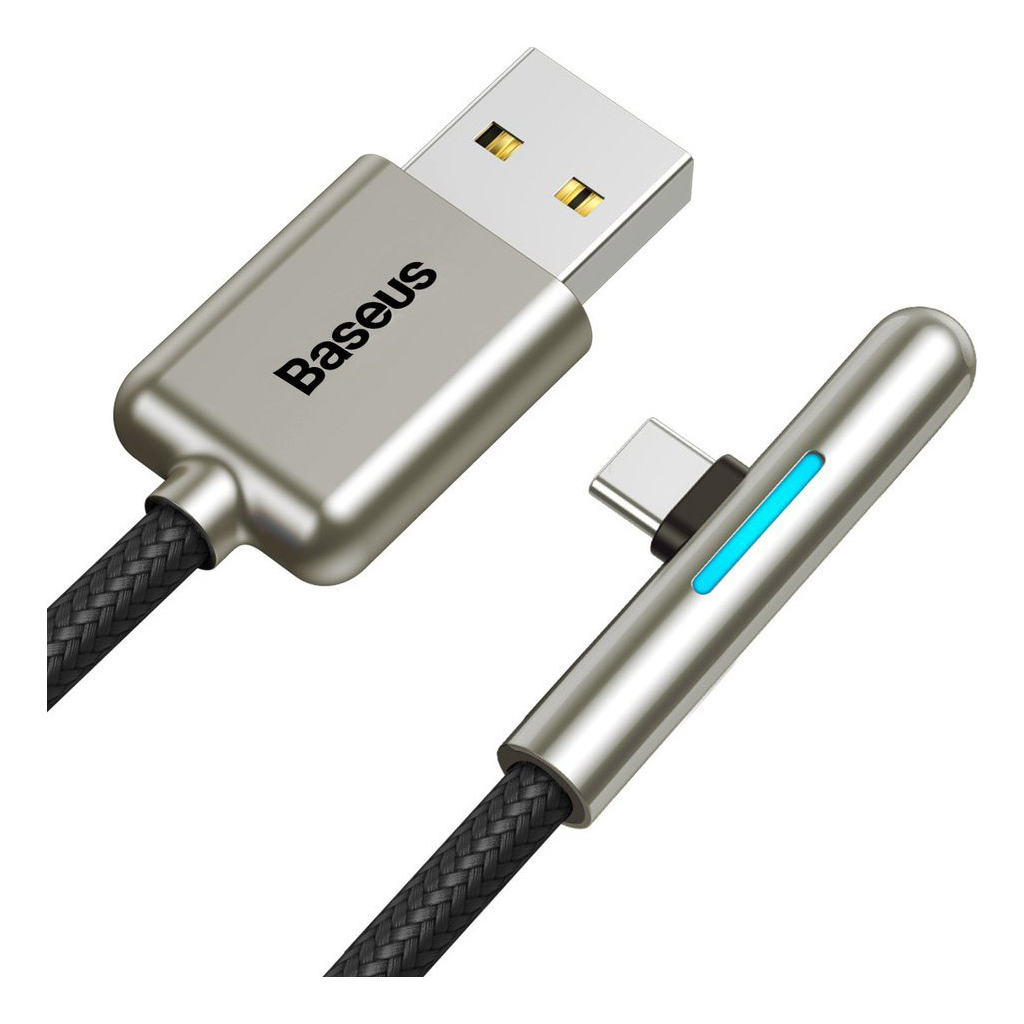 Дата кабель USB 3.1 AM to Type-C 2.0m CAT7C 40W 90 Black Baseus (CAT7C-C01) - 3