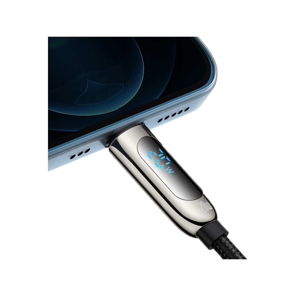 Дата кабель USB-C to Lightning 2.0m CATLSK 20W Display Black Baseus (CATLSK-A01) - 2