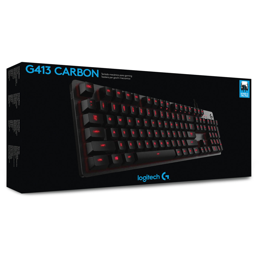 Клавиатура Logitech G413 Mechanical Gaming Romer-G tactile USB UA Carbon (920-008310) - 8 Клавиатура Logitech G413 Mechanical Gaming Romer-G tactile USB UA Carbon (920-008310) - 8