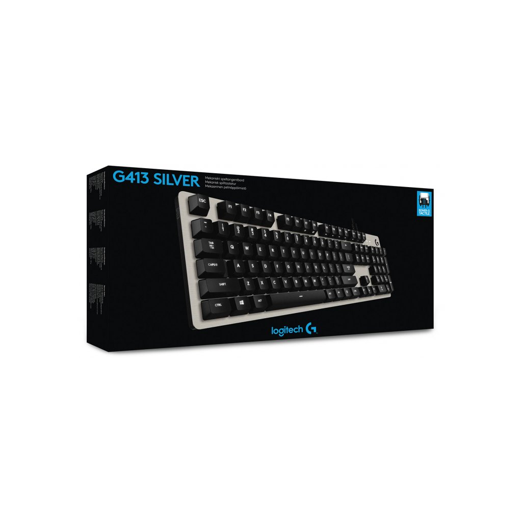 Клавиатура Logitech G413 Mechanical Gaming Romer-G tactile USB UA Silver (920-008476) - 5 Клавиатура Logitech G413 Mechanical Gaming Romer-G tactile USB UA Silver (920-008476) - 5
