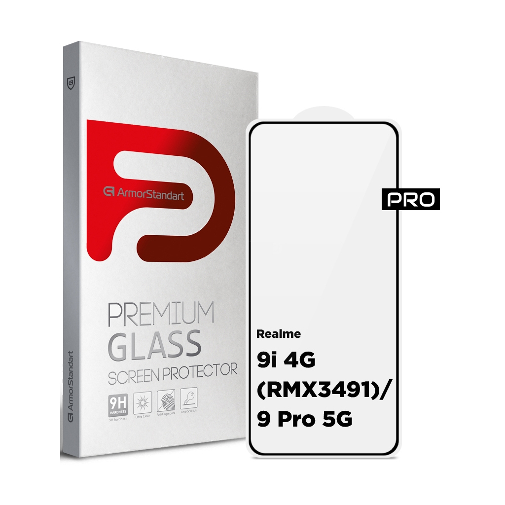 Стекло защитное Armorstandart Pro Realme 9i 4G (RMX3491)/9 Pro 5G Black (ARM61469)