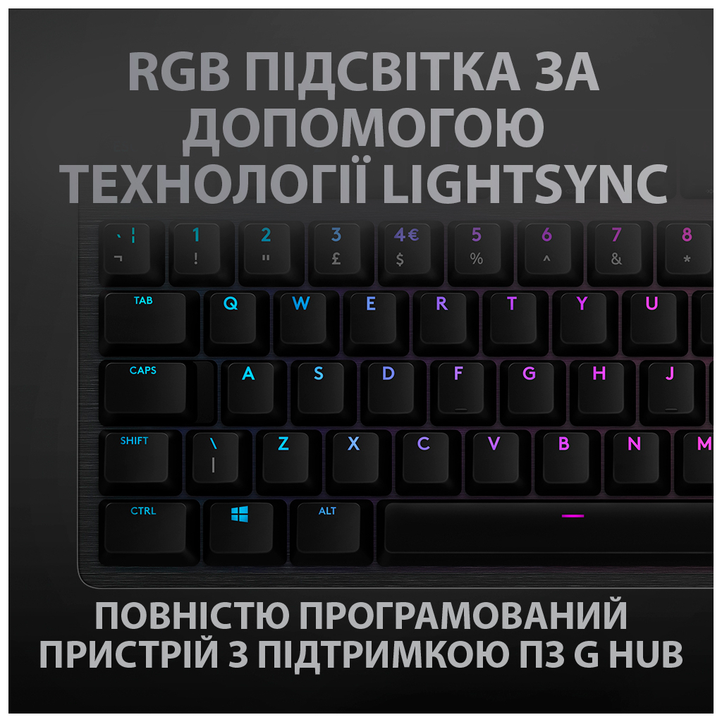 Клавиатура Logitech G512 Lightsync RGB Mechanical GX Brown USB UA Carbon (920-009352) - 6