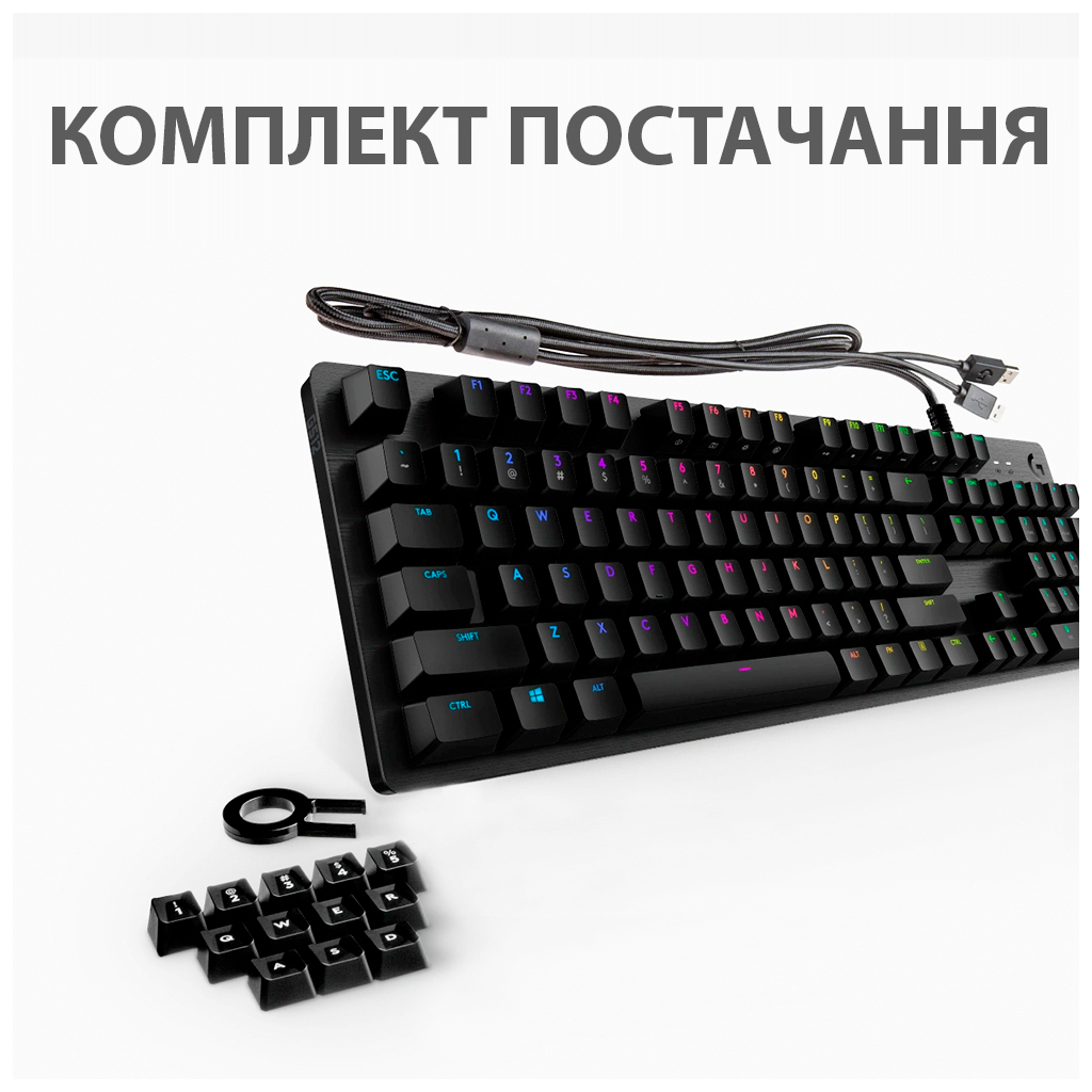 Клавиатура Logitech G512 Lightsync RGB Mechanical GX Brown USB UA Carbon (920-009352) - 7