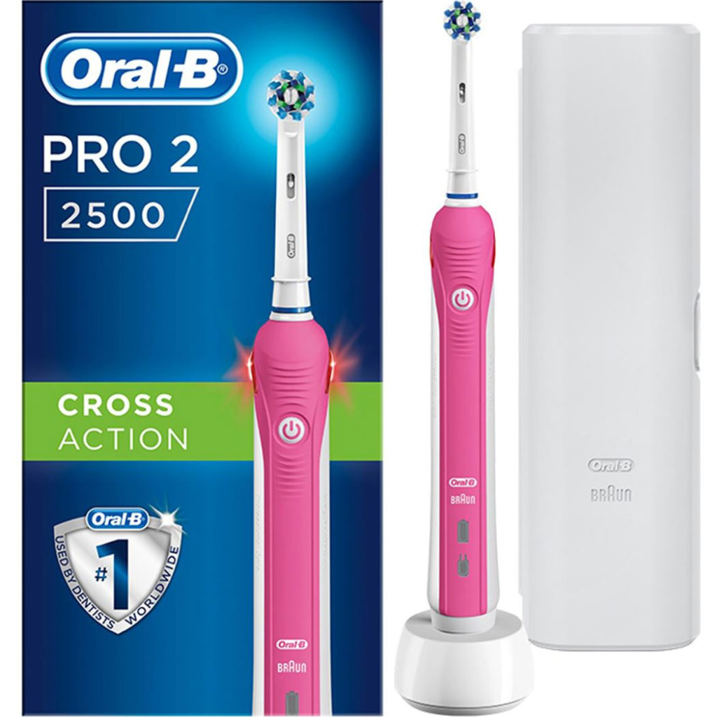 Электрическая зубная щетка Oral-B PRO2 2500 D 501.513.2 X Pink Cross Action - 1