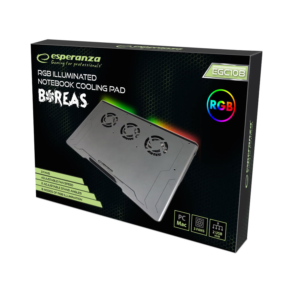 Подставка для ноутбука Esperanza EGC108 with RGB Boreas (EGC108) - 5