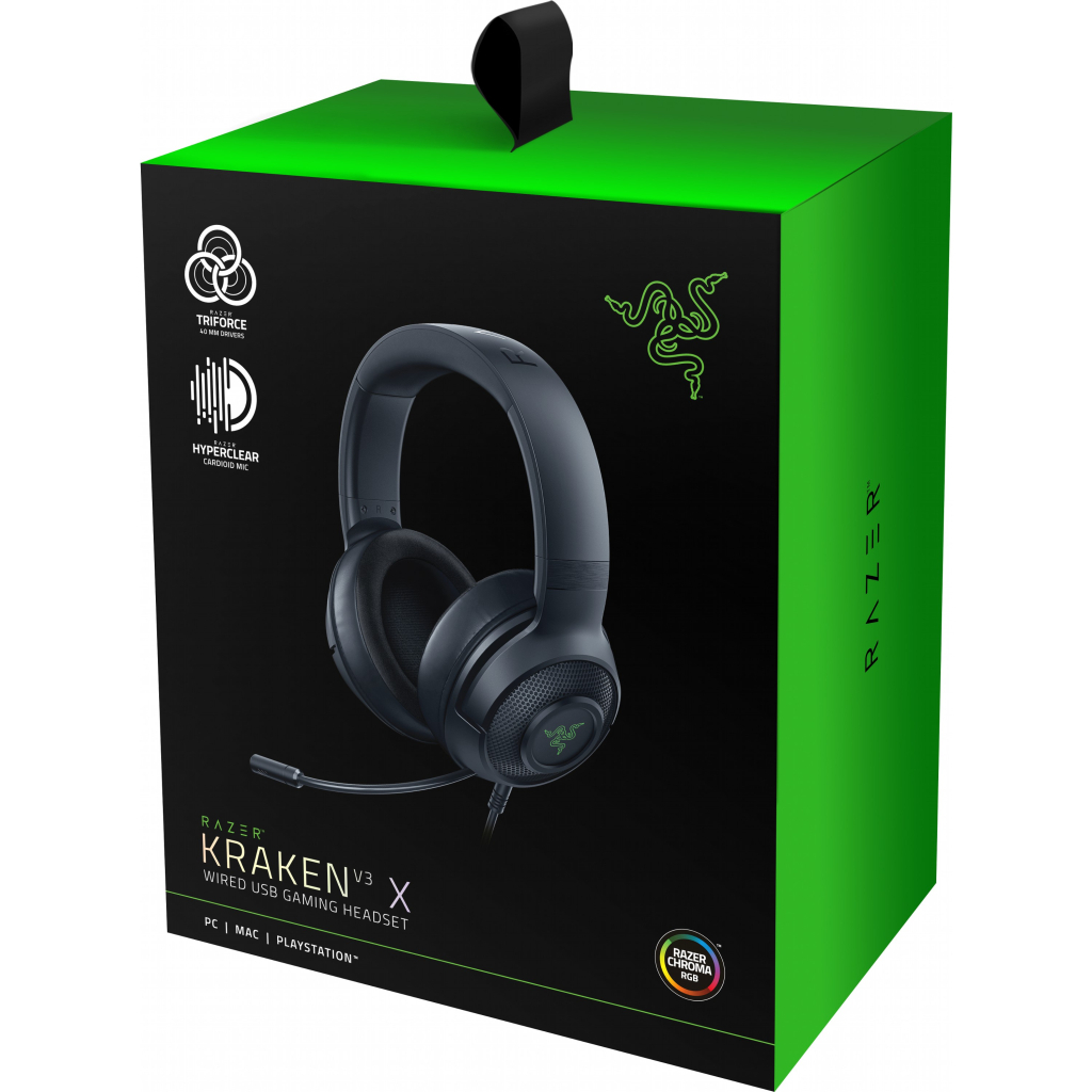 Наушники Razer Kraken V3 X USB Black (RZ04-03750300-R3M1) - 5
