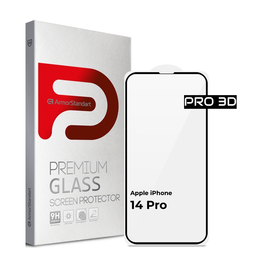 Стекло защитное Armorstandart Pro 3D Apple iPhone 14 Pro Black (ARM66355)