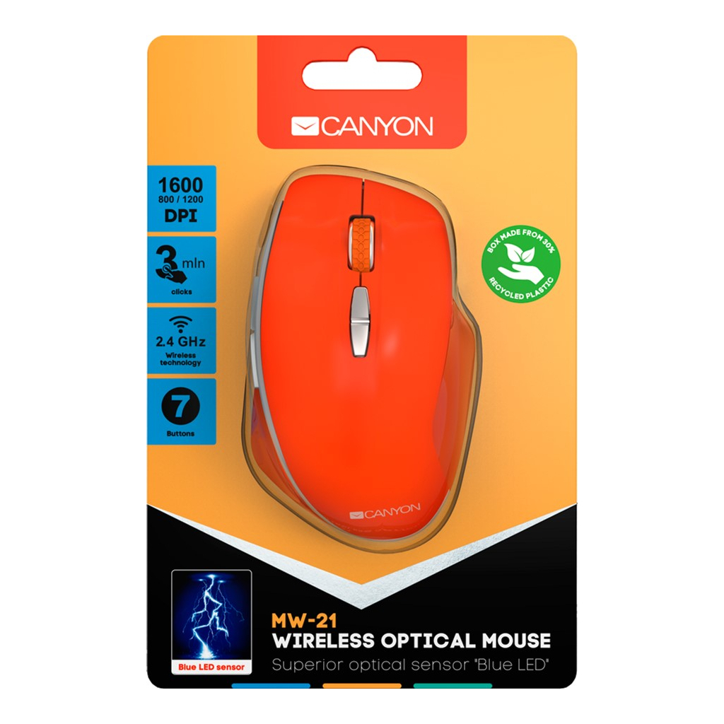 Мышка Canyon MW-21 Wireless Blue LED Red (CNS-CMSW21R) - 5