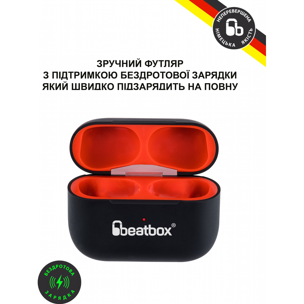 Наушники BeatBox PODS PRO 1 Wireless Charging Black-Red (bbppro1wcbr) - 3