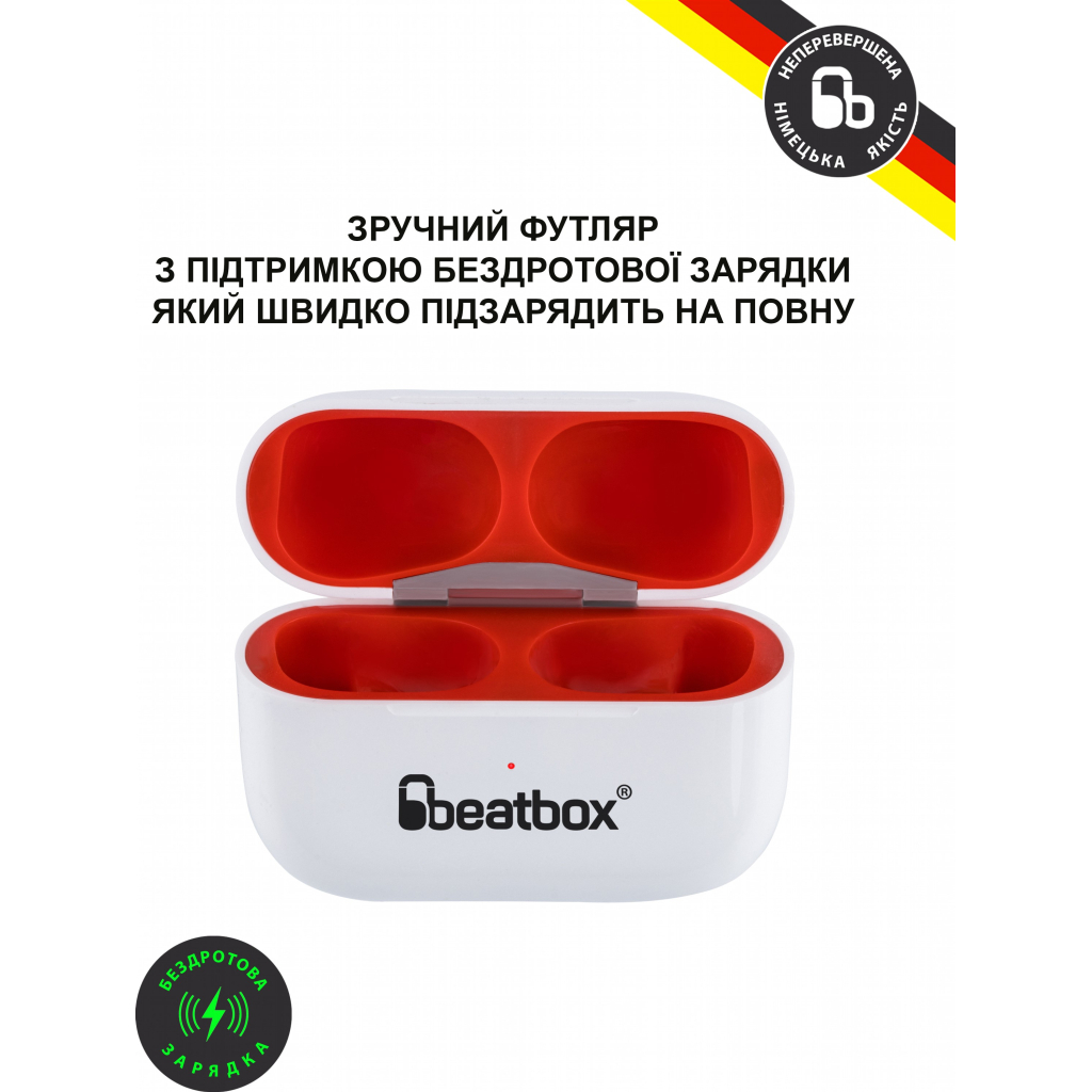 Наушники BeatBox PODS PRO 1 Wireless Charging White-Red (bbppro1wcwr) - 3 Наушники BeatBox PODS PRO 1 Wireless Charging White-Red (bbppro1wcwr) - 3