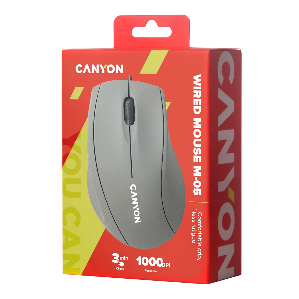Мышка Canyon M-05 USB Dark Grey (CNE-CMS05DG) - 3 Мышка Canyon M-05 USB Dark Grey (CNE-CMS05DG) - 3