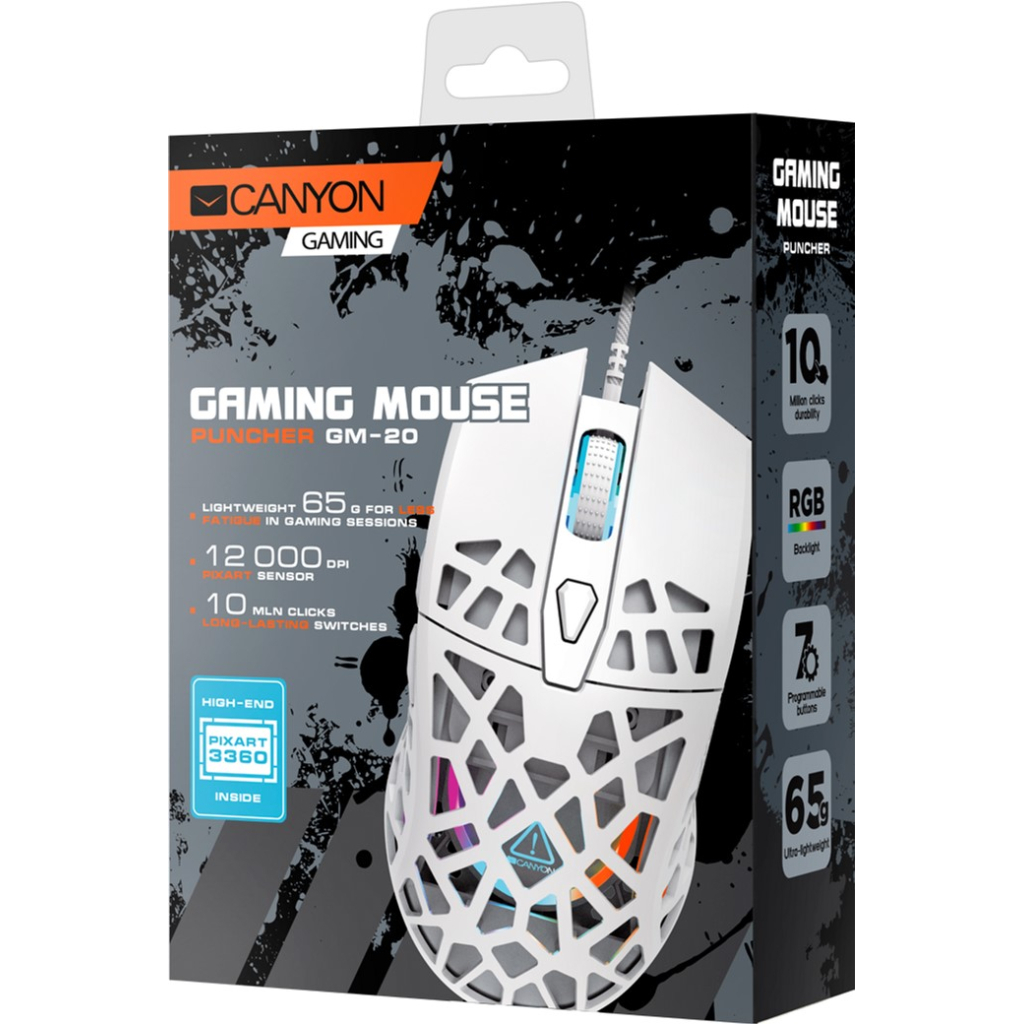 Мышка Canyon Puncher GM-20 USB White (CND-SGM20W) - 5 Мышка Canyon Puncher GM-20 USB White (CND-SGM20W) - 5