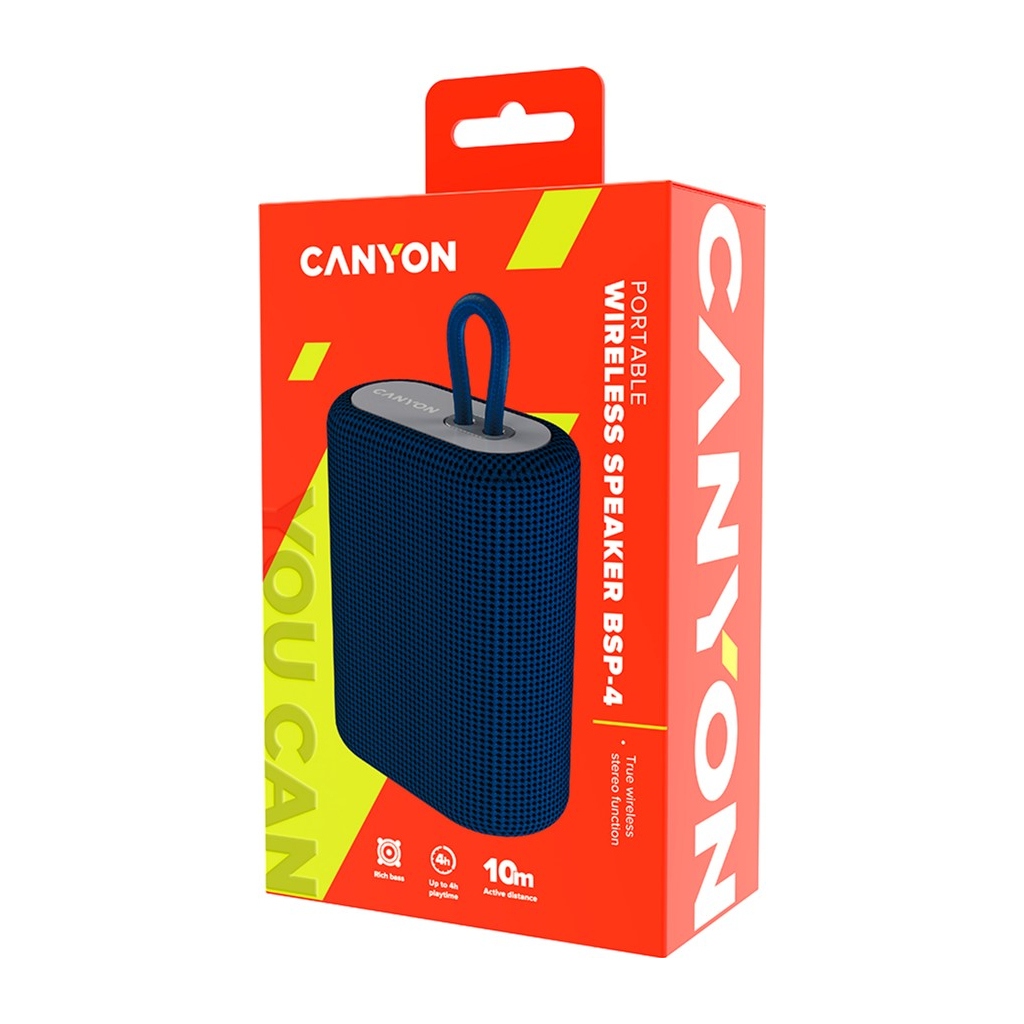 Акустическая система Canyon BSP-4 Bluetooth Blue (CNE-CBTSP4BL) - 3 Акустическая система Canyon BSP-4 Bluetooth Blue (CNE-CBTSP4BL) - 3