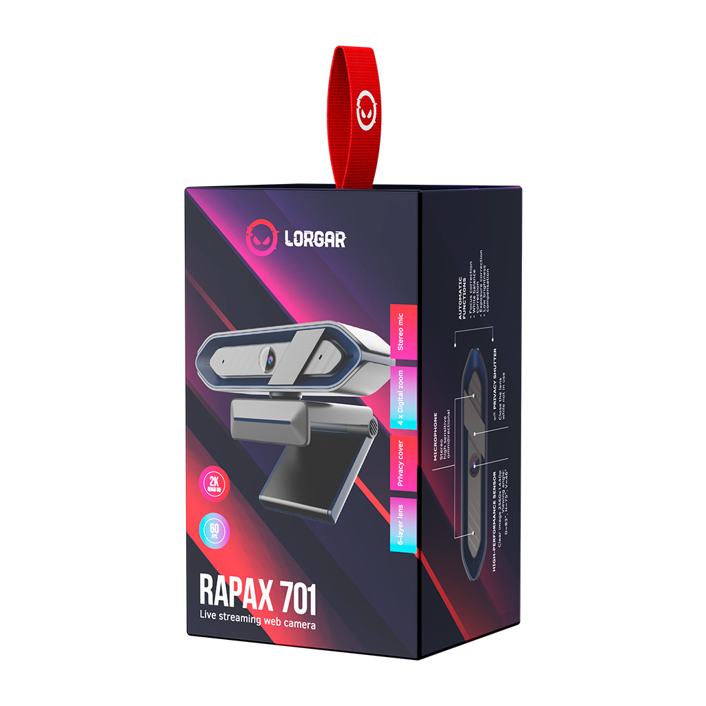Веб-камера Lorgar Rapax 701 Streaming 2K Blue (LRG-SC701BL) - 5