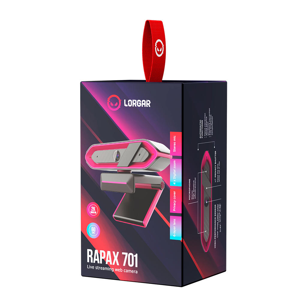 Веб-камера Lorgar Rapax 701 Streaming 2K Pink (LRG-SC701PK) - 5
