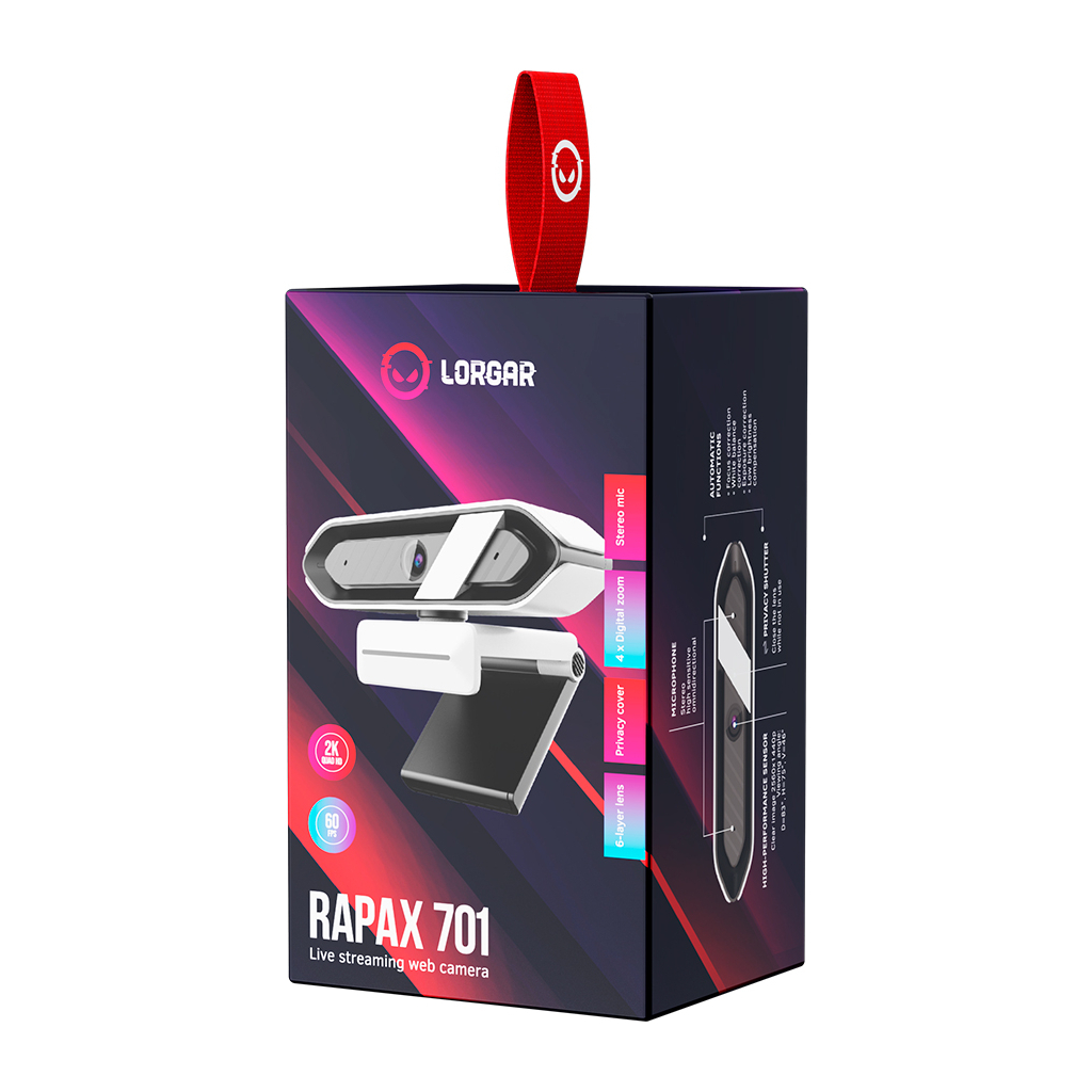 Веб-камера Lorgar Rapax 701 Streaming 2K White (LRG-SC701WT) - 6