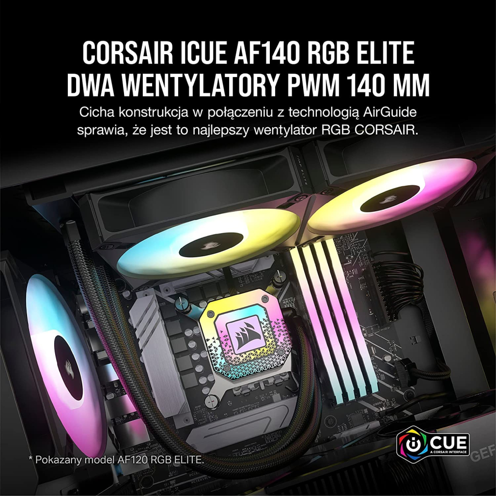 Кулер для корпуса Corsair AF140 RGB Elite Dual Pack (CO-9050156-WW) - 3