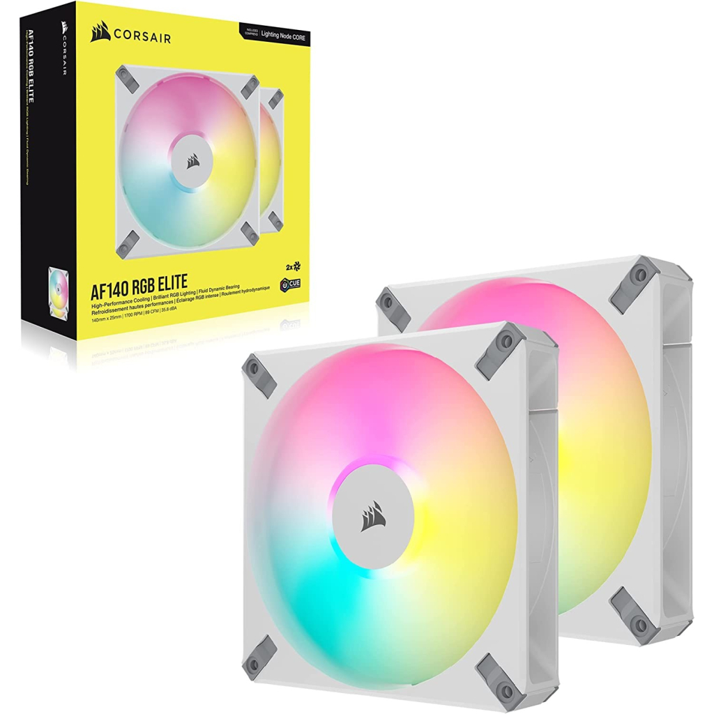 Кулер для корпуса Corsair AF140 RGB Elite White Dual Pack (CO-9050160-WW) - 1