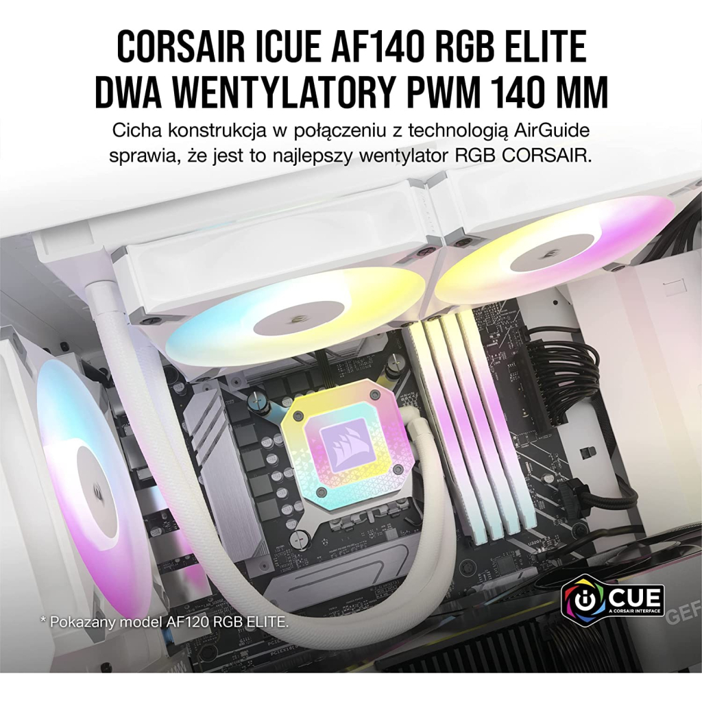 Кулер для корпуса Corsair AF140 RGB Elite White Dual Pack (CO-9050160-WW) - 3