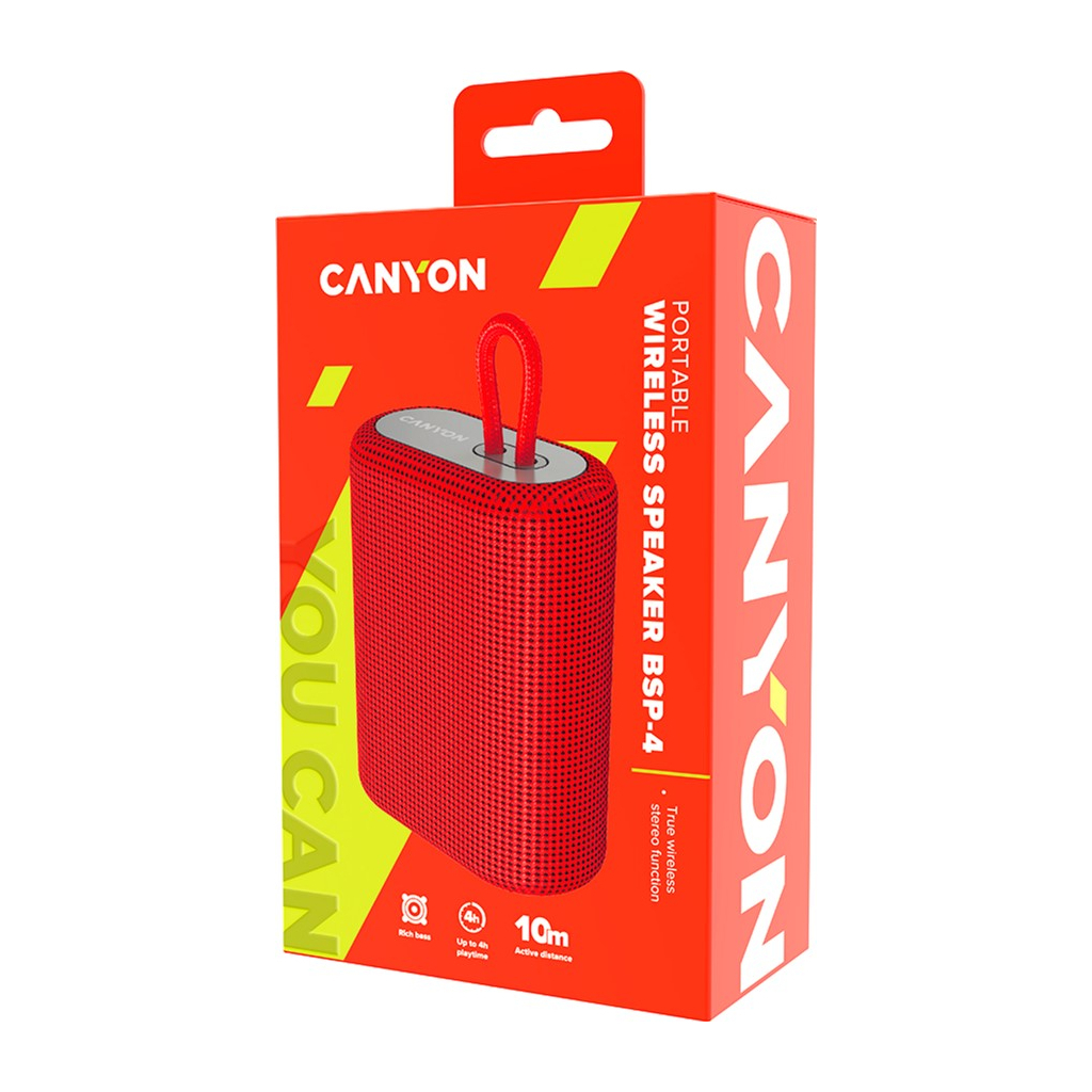Акустическая система Canyon BSP-4 Bluetooth Red (CNE-CBTSP4R) - 3
