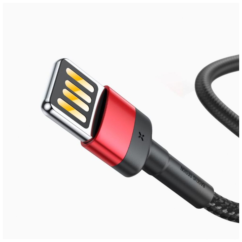 Дата кабель USB 2.0 AM to Lightning 1.0m Cafule Special Edition 2.4A Black-Red Baseus (CALKLF-G91) - 1