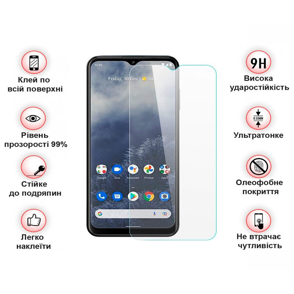 Стекло защитное BeCover Nokia G60 5G 3D Crystal Clear Glass (708547) - 3