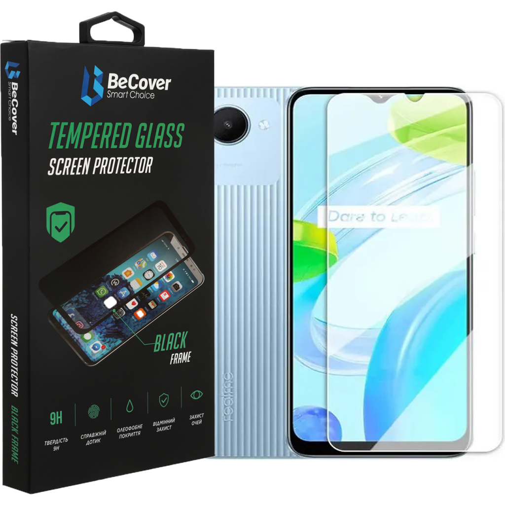 Стекло защитное BeCover Realme C30/C30s/C33 3D Crystal Clear Glass (708567)