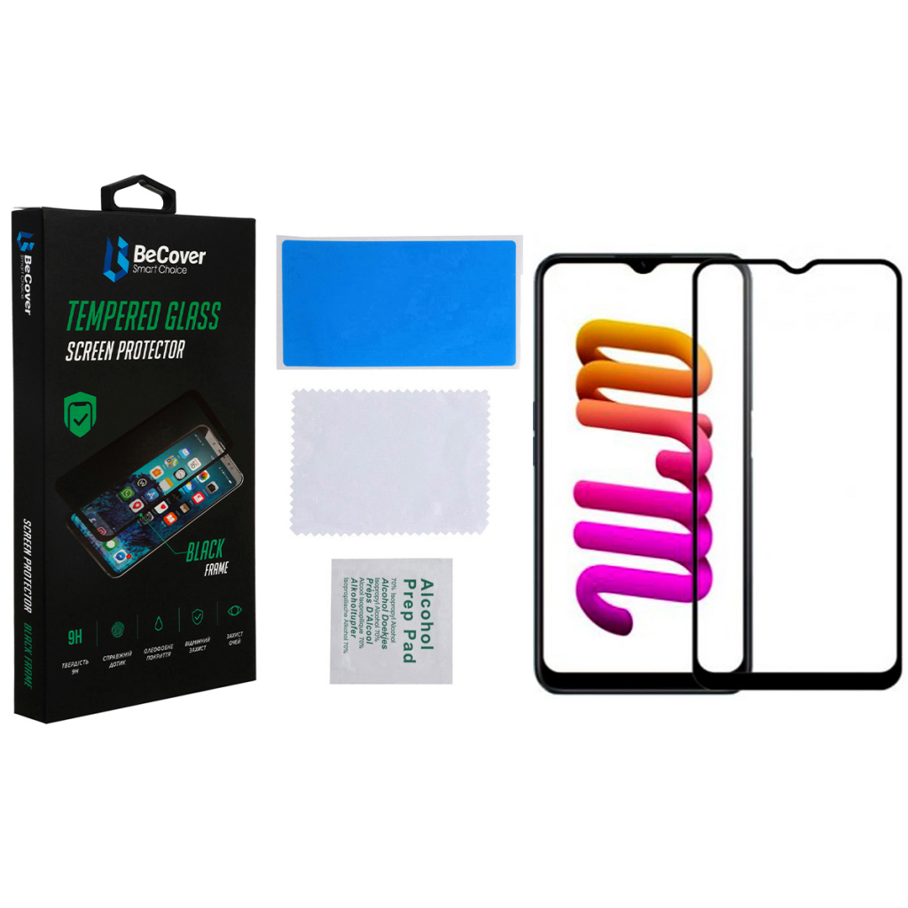 Стекло защитное BeCover Realme C30/C30s/C33 Black (708568) - 2