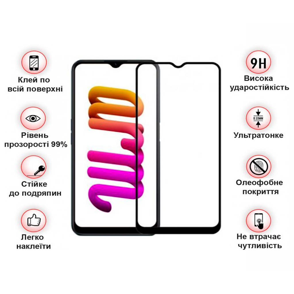 Стекло защитное BeCover Realme C30/C30s/C33 Black (708568) - 3