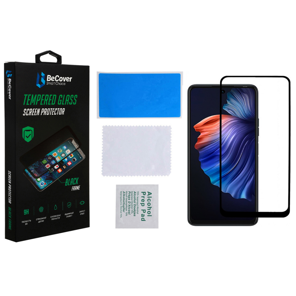 Стекло защитное BeCover Tecno POVA 4 (LG7n) Black (708554) - 2