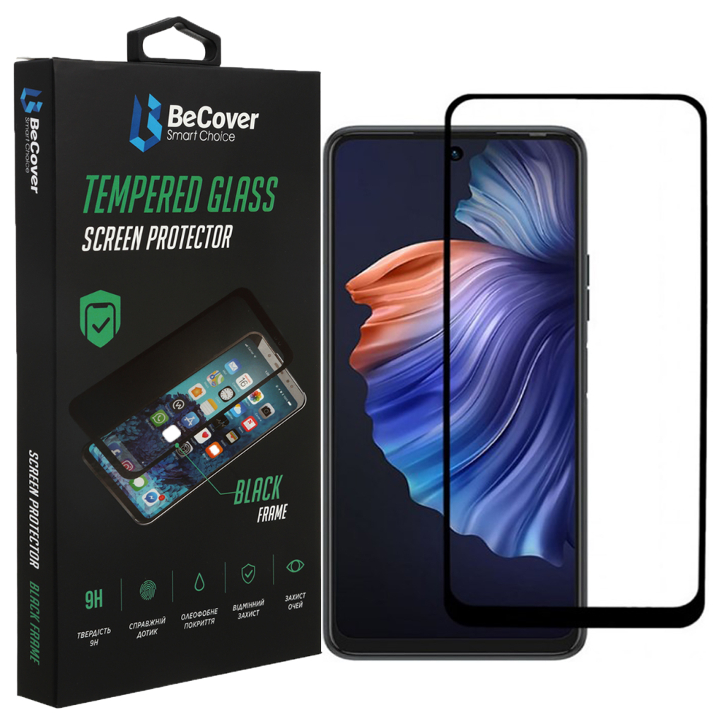 Стекло защитное BeCover Tecno POVA 4 (LG7n) Black (708554)