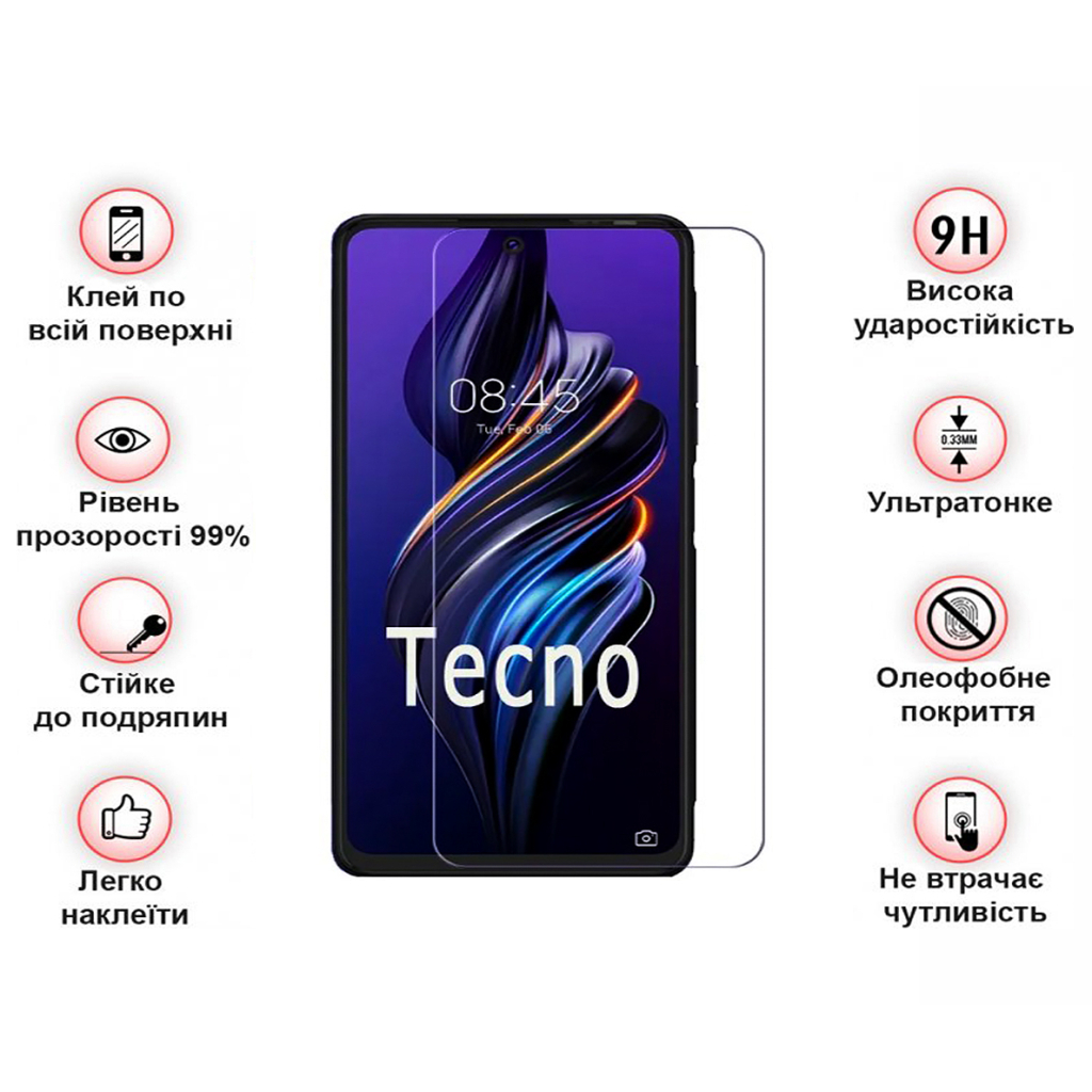 Стекло защитное BeCover Tecno POVA Neo 2 (LG6n) 3D Crystal Clear Glass (708551) - 3