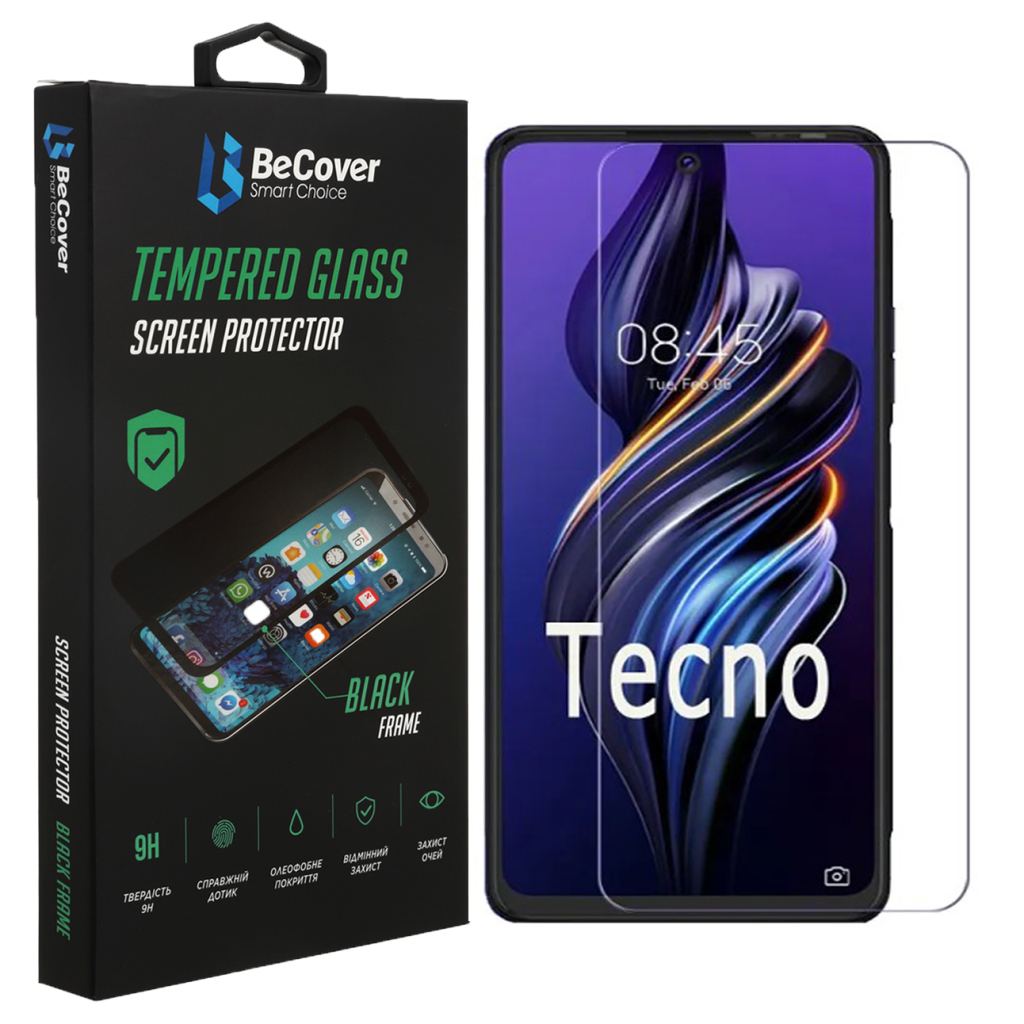Стекло защитное BeCover Tecno POVA Neo 2 (LG6n) 3D Crystal Clear Glass (708551)