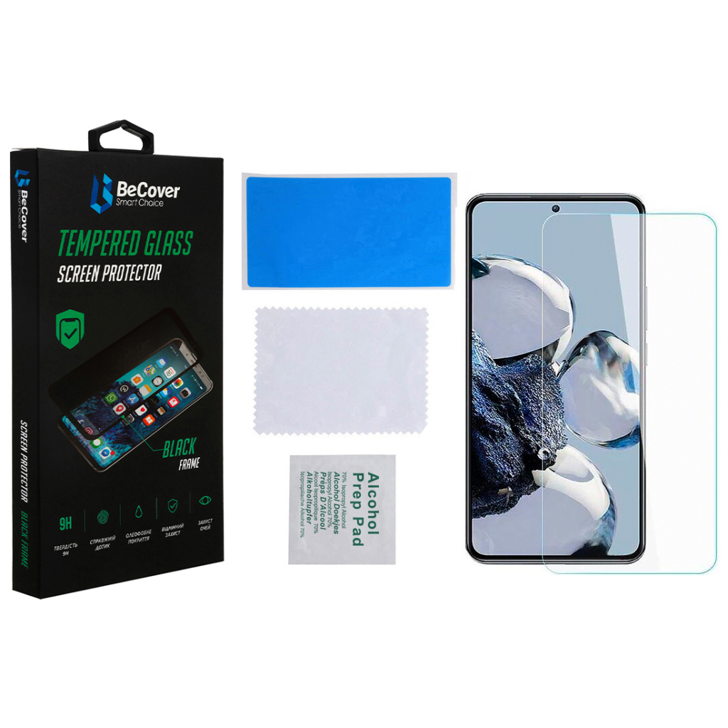 Стекло защитное BeCover Xiaomi 12T / 12T Pro 3D Crystal Clear Glass (708557) - 2