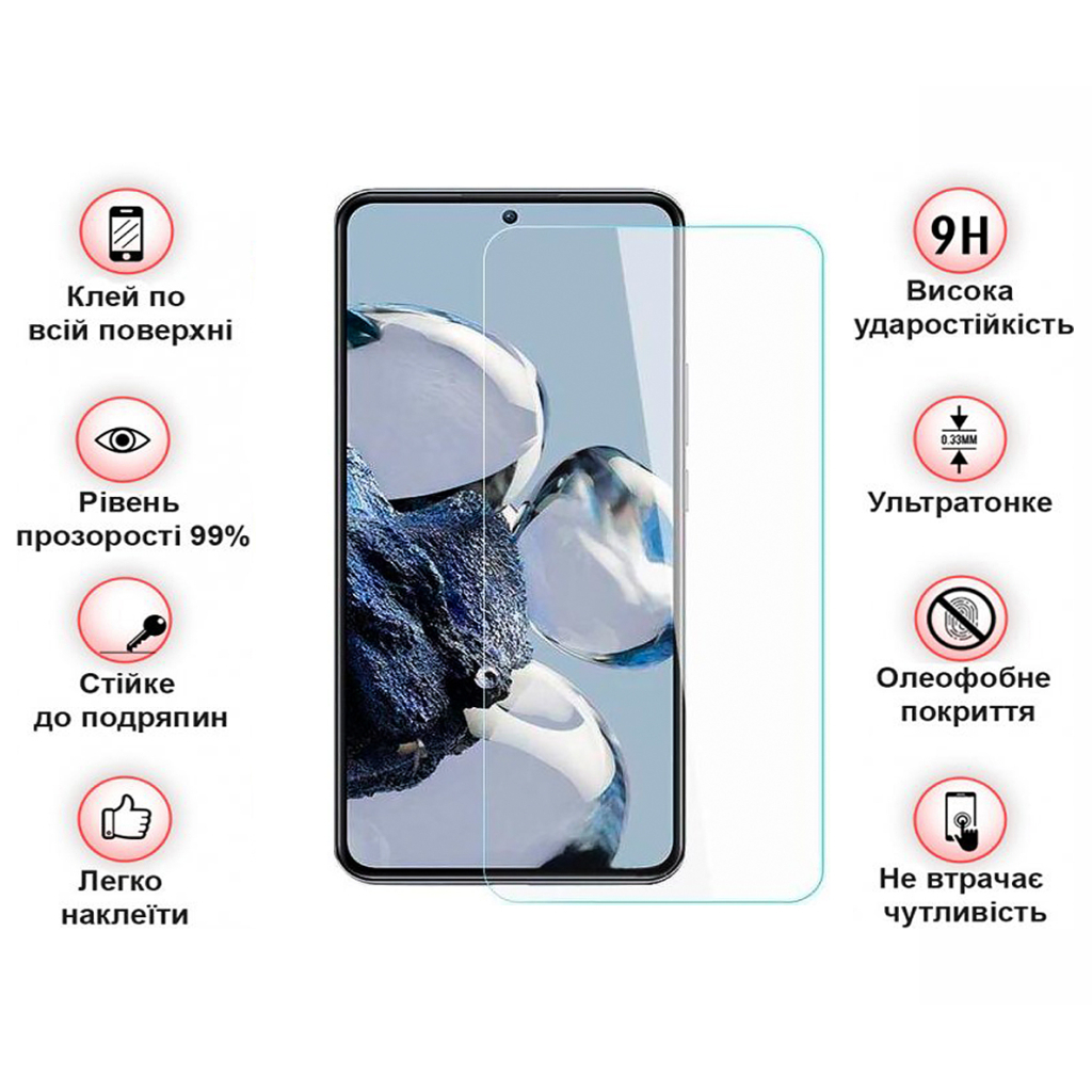 Стекло защитное BeCover Xiaomi 12T / 12T Pro 3D Crystal Clear Glass (708557) - 3