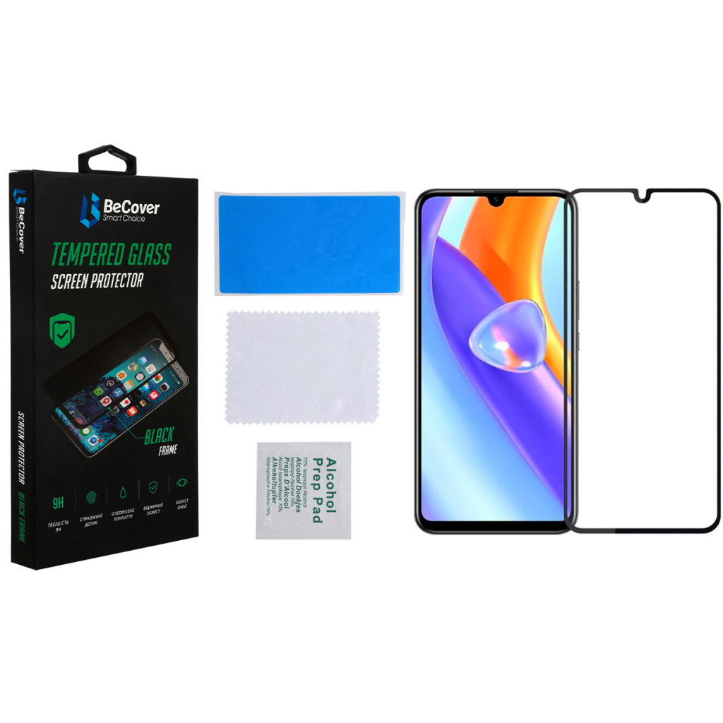 Стекло защитное BeCover ZTE Blade A72/V40 Vita Black (708391) - 2