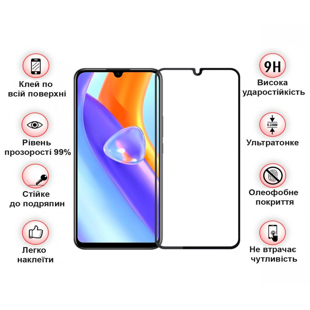 Стекло защитное BeCover ZTE Blade A72/V40 Vita Black (708391) - 3