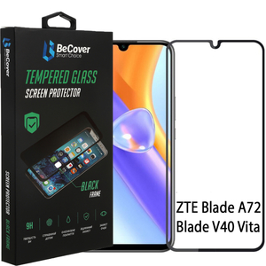Стекло защитное BeCover ZTE Blade A72/V40 Vita Black (708391)